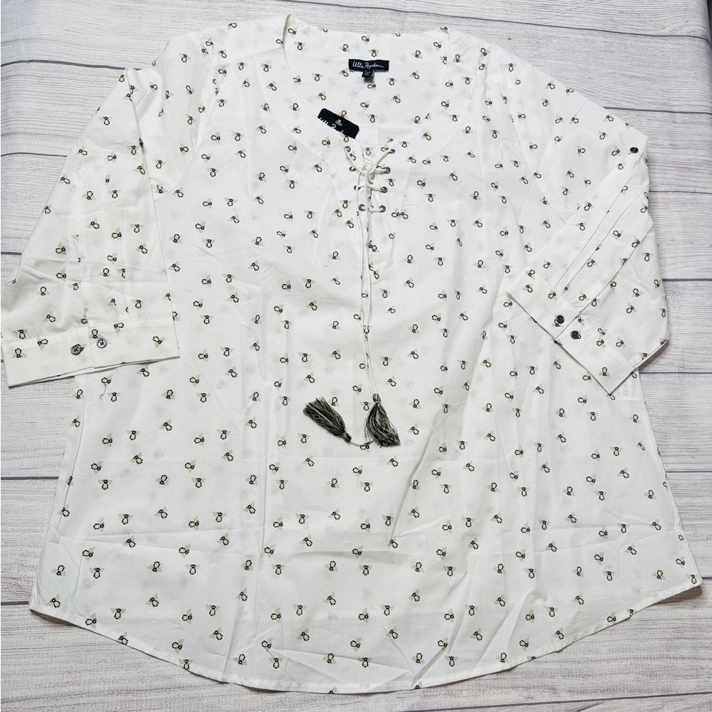 Ulla Popken Organic Cotton Bee Tunic Top Size US 16/18 NWT‎